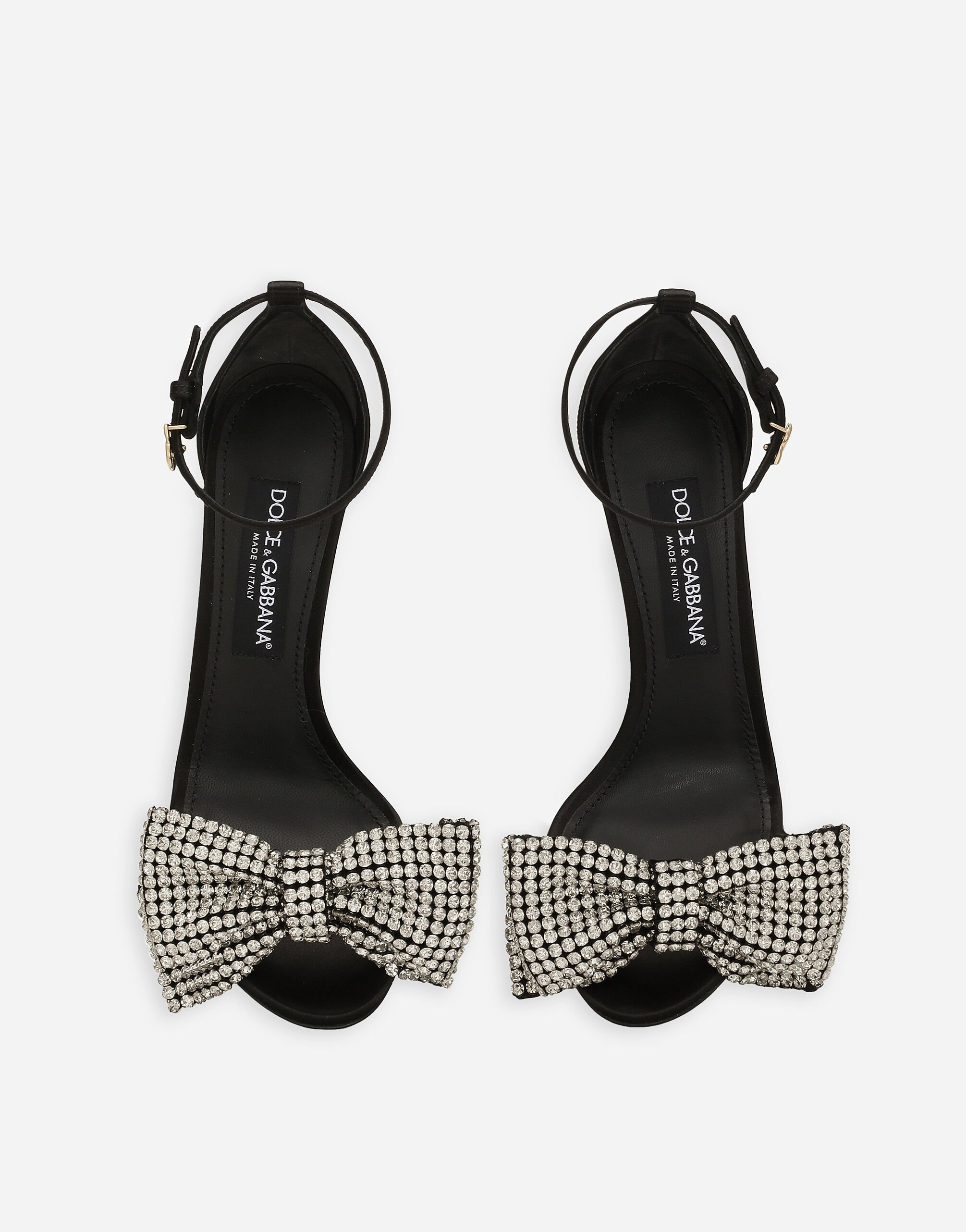 Satin sandals with rhinestone embellishment - 4