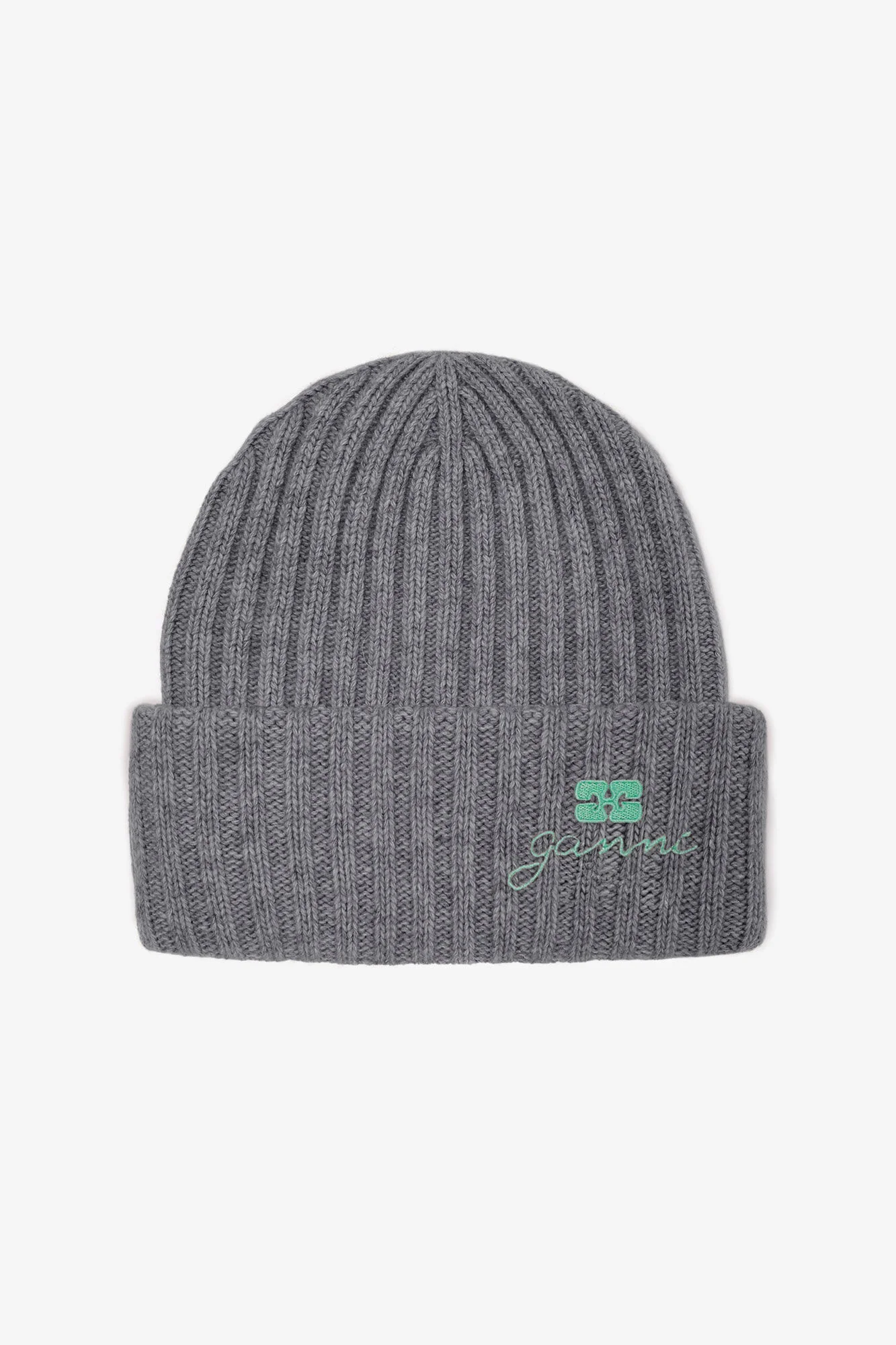 BEIGE WOOL KNIT BEANIE - 1