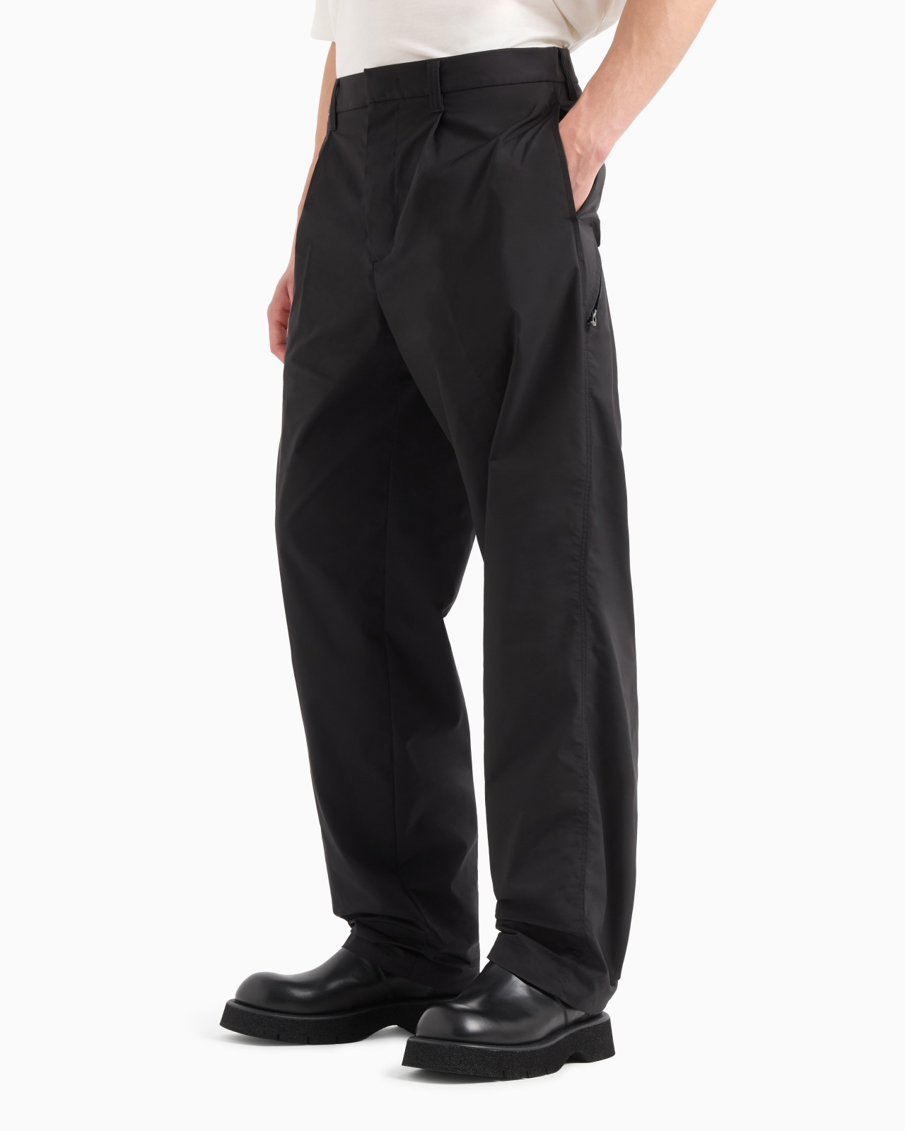 TECHNICAL FABRIC TROUSERS WITH ZIP POCKET - 4