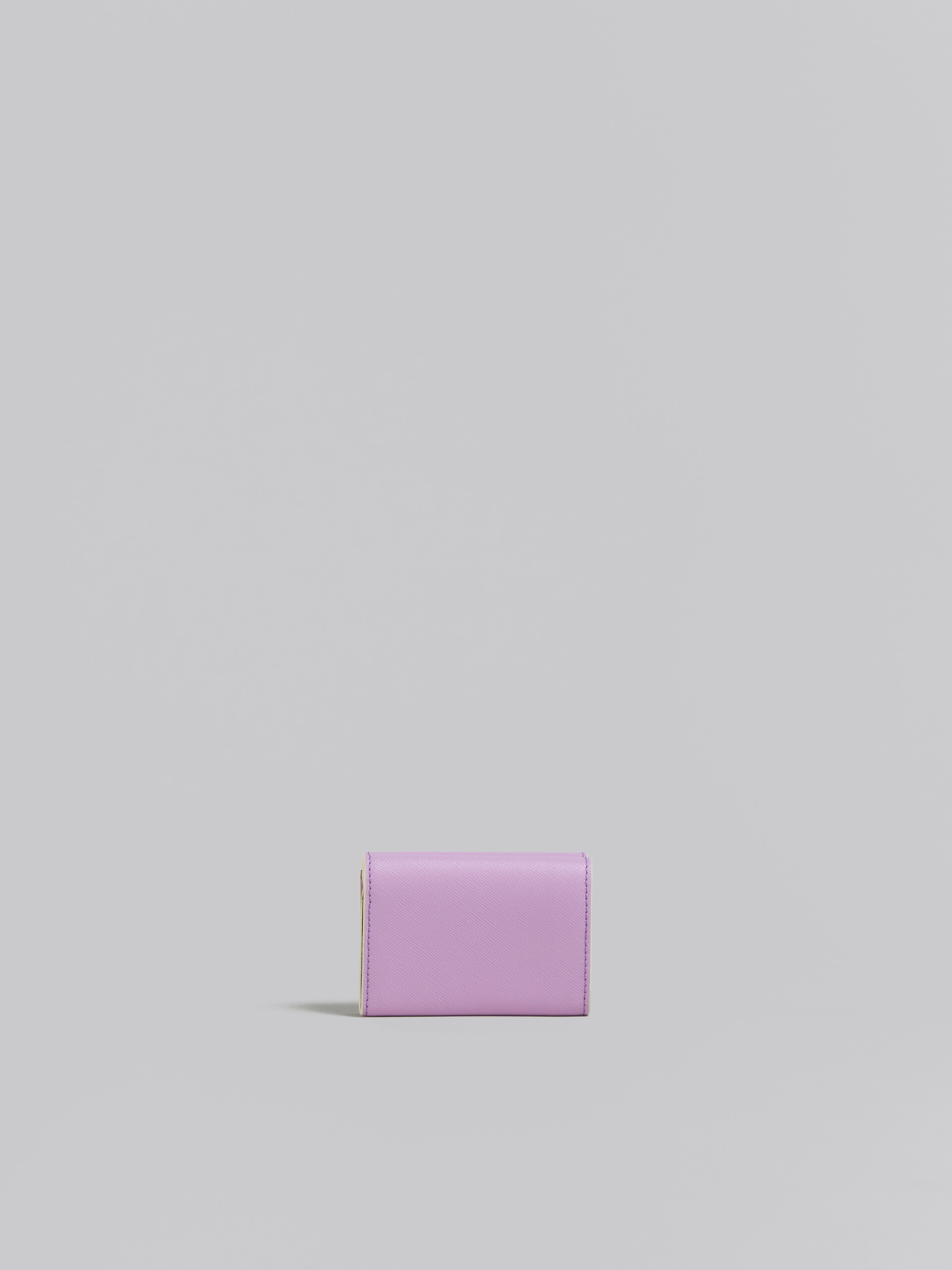 LILAC SAFFIANO LEATHER TRI-FOLD WALLET - 3
