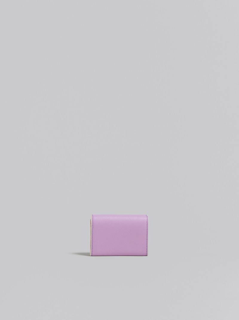 LILAC SAFFIANO LEATHER TRI-FOLD WALLET 3