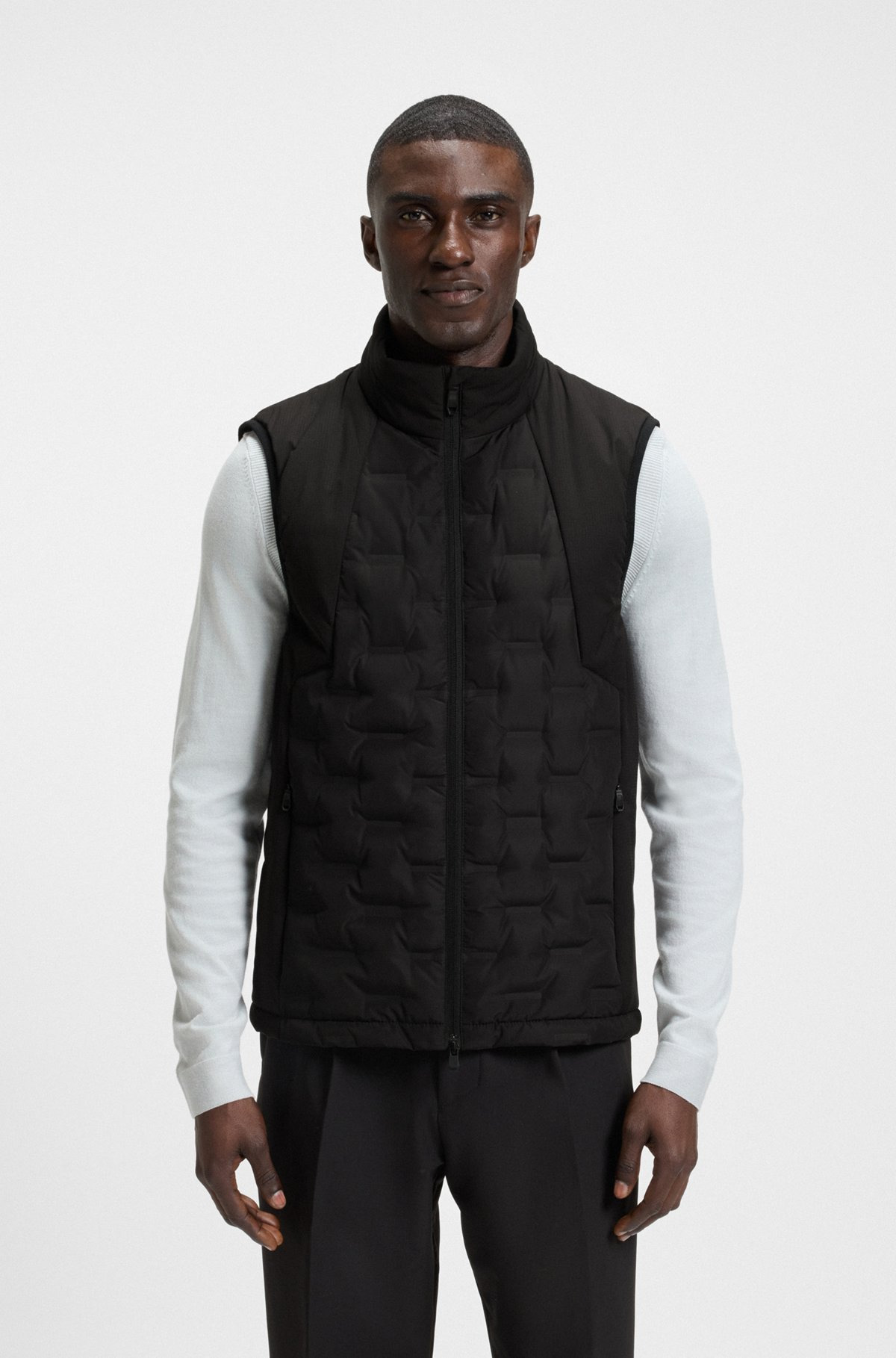DOWN-FILLED GILET WITH WELDED-LOGO PATTERN - 2