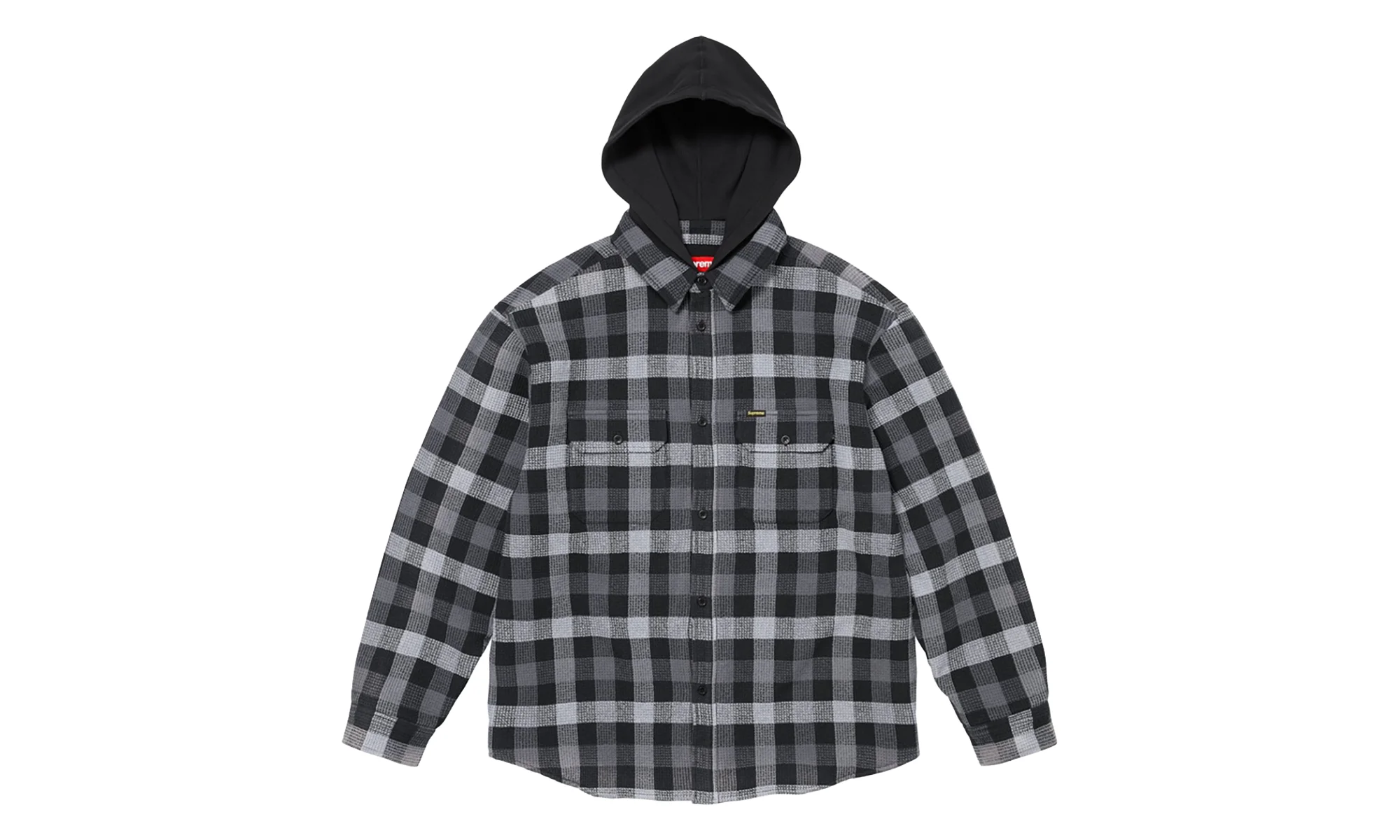 Plaid Waffle Hooded Jacket "FW24 - Black / Multicolor" SU28107 - 1