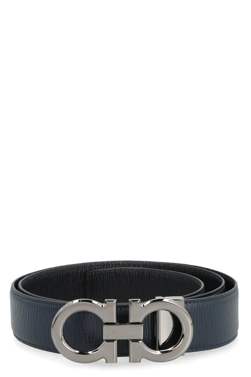 Salvatore Ferragamo Gancini Reversible Leather Belt - 1