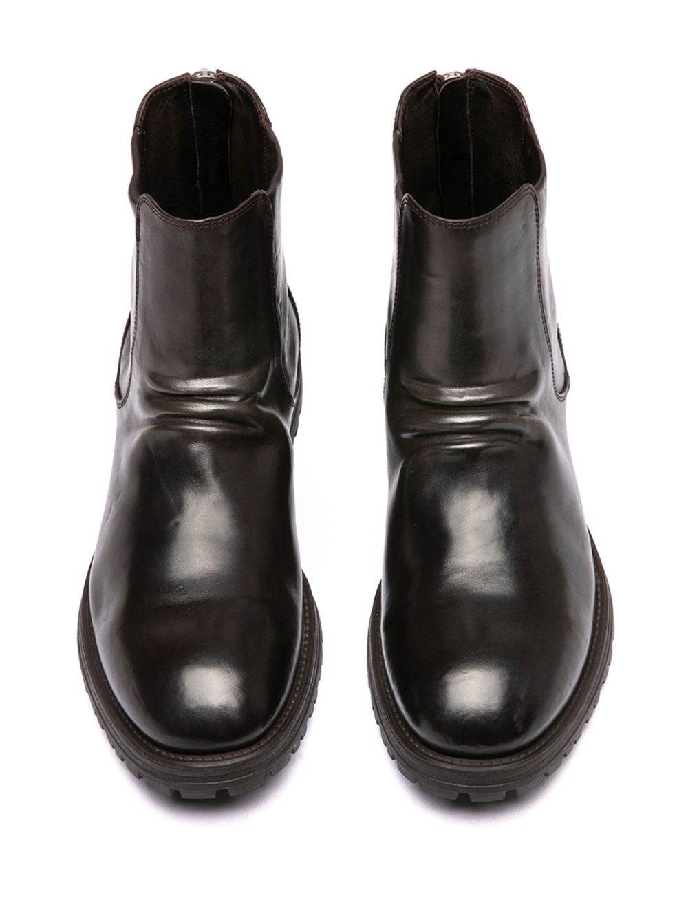 zipped leather boots - 4