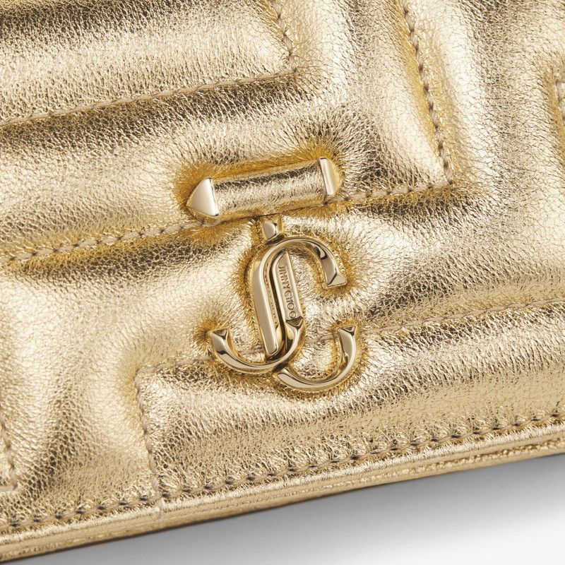 Hanne
Gold Quilted Metallic Nappa Leather Wallet with Light Gold JC Emblem 4