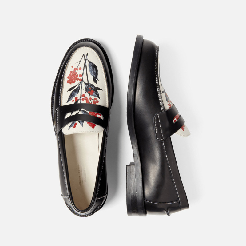 Wilde Hand-Painted Berry Penny Loafer - Women's 5