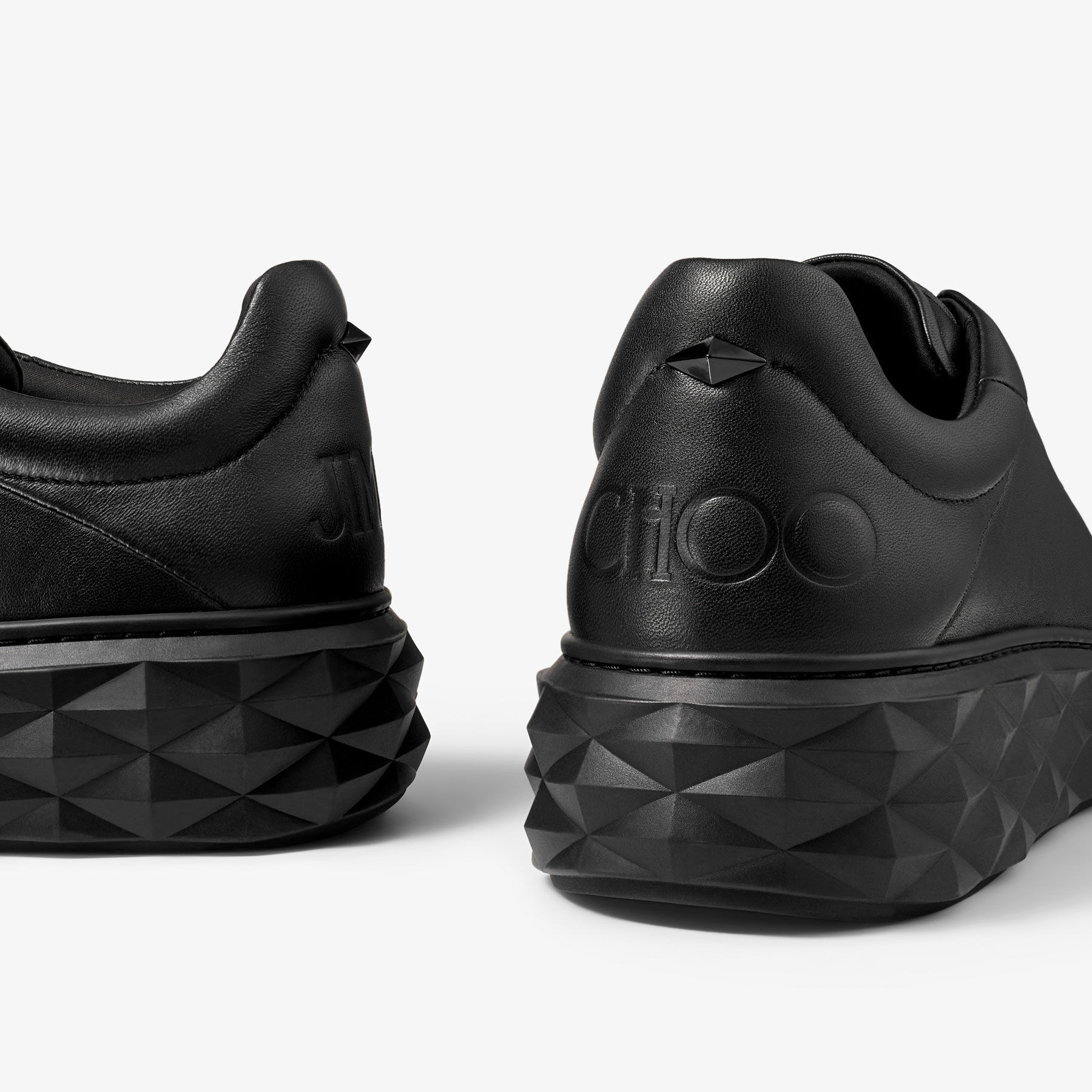 Diamond Maxi/M II
Black Nappa Leather Platform Trainers - 3