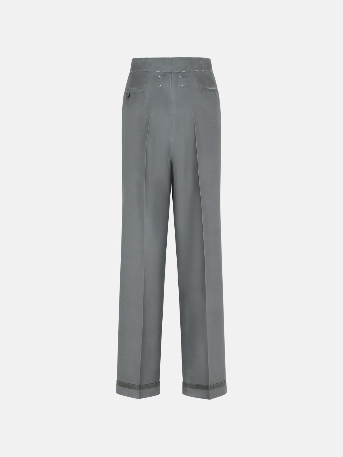 GREY MOHAIR BLEND TROUSERS - 3