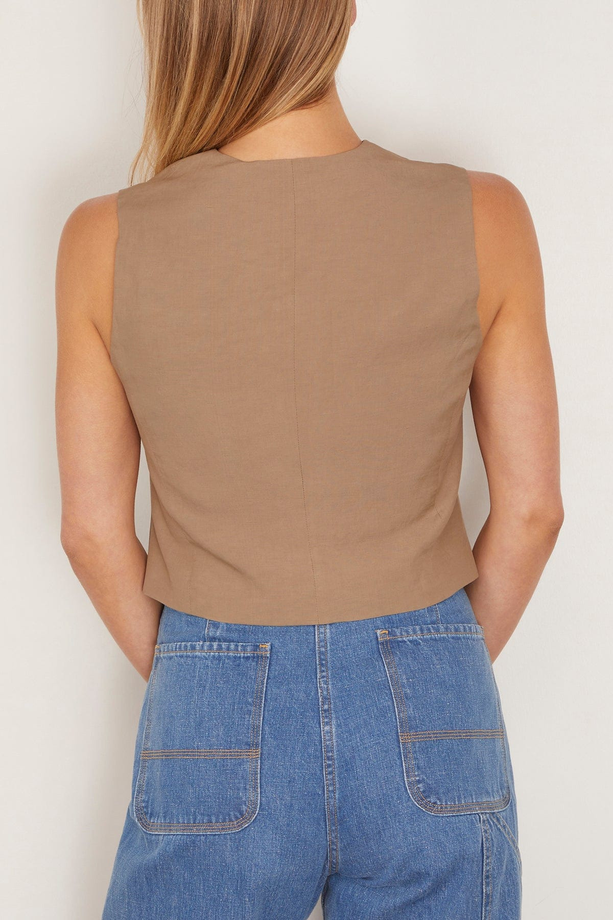 Shaped Waistcoat in Khaki - 5