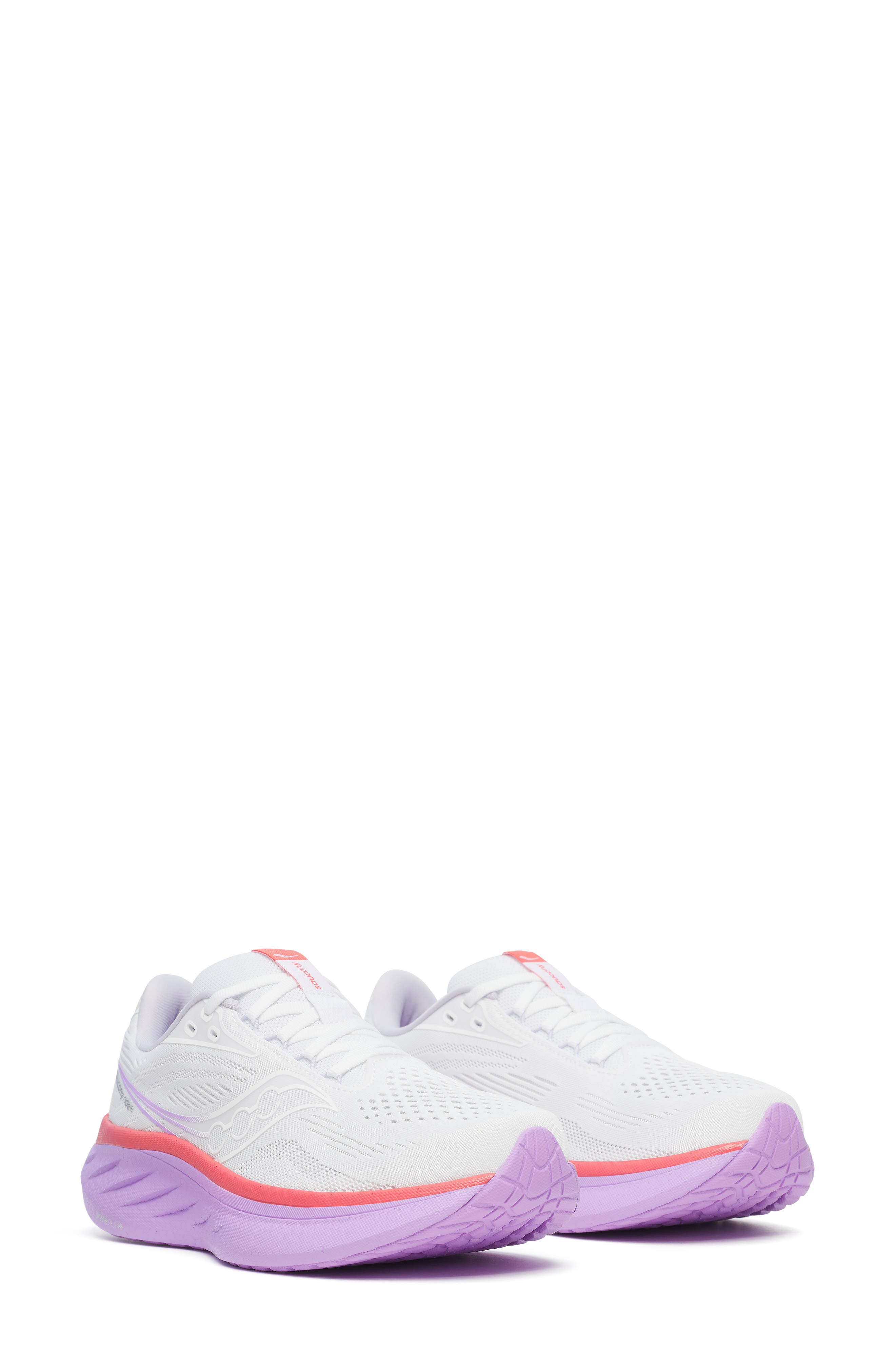 Saucony Ride 18 Running Shoe in White/Coral at Nordstrom - 1