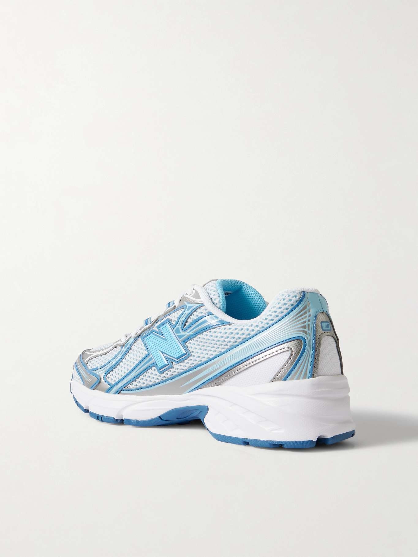 740 metallic rubber-trimmed mesh sneakers Blue - 3