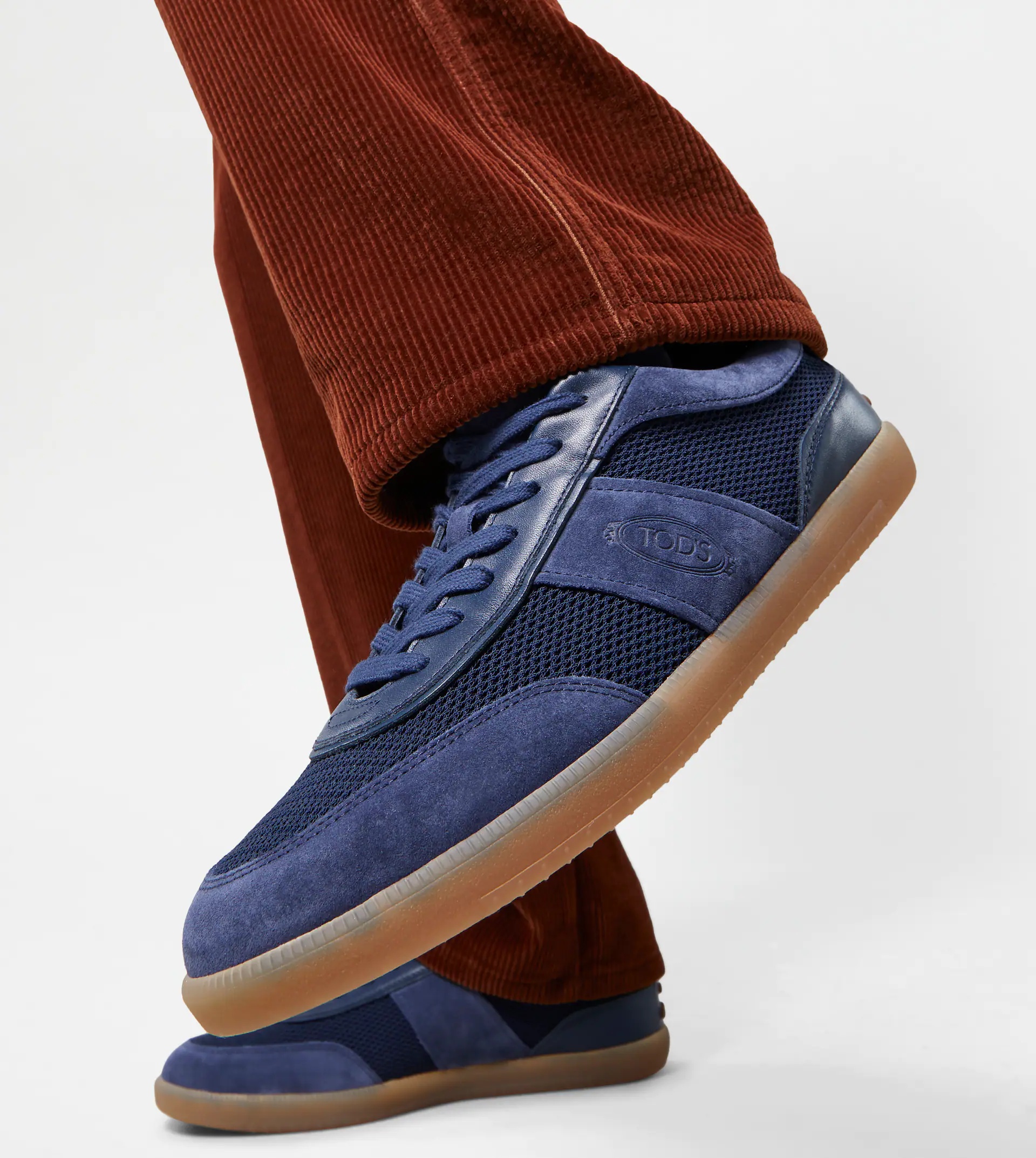 TOD'S TABS SNEAKERS IN SUEDE AND TECHNICAL FABRIC - BLUE - 2