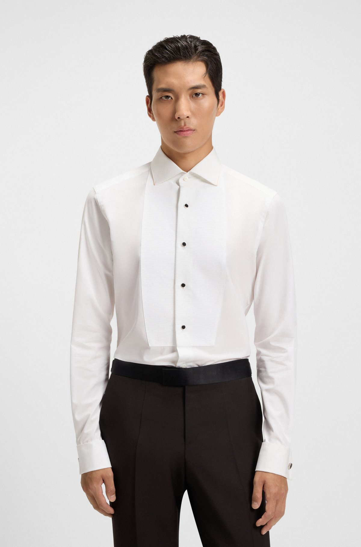 SLIM-FIT SHIRT IN ITALIAN-MADE COTTON POPLIN - 2