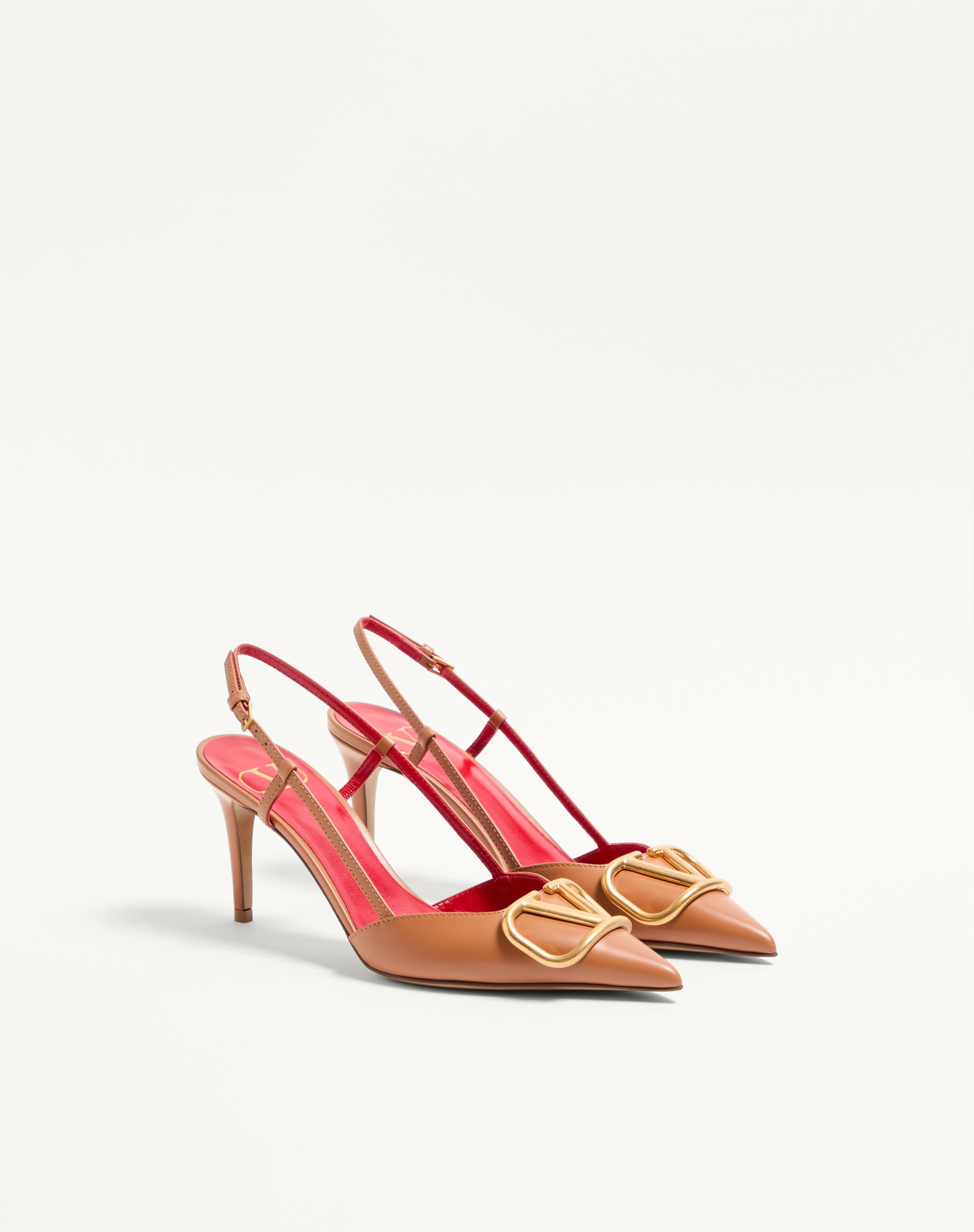 VLOGO SIGNATURE CALFSKIN SLINGBACK PUMP 80MM / 3.15 IN. - 3