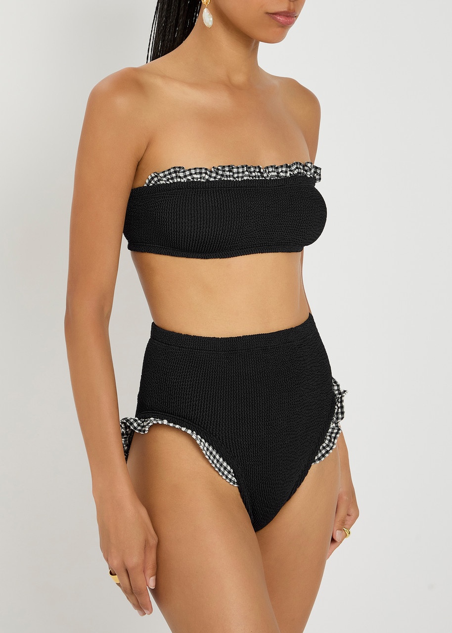 Hunza G Peggy Ruffle-trimmed Seersucker Bikini - 2