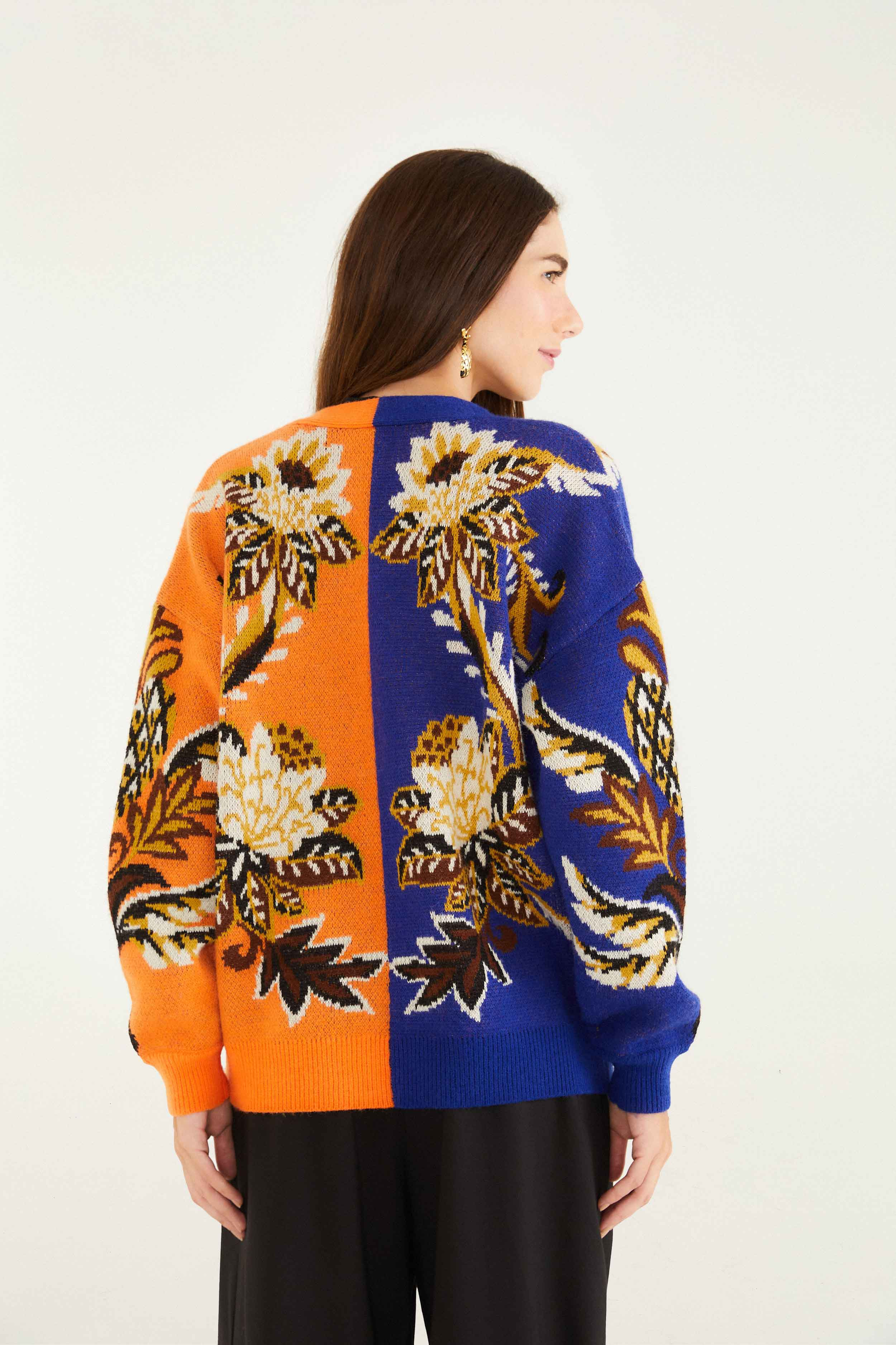 Mixed Arabesque Paradise Knit Cardigan - 3
