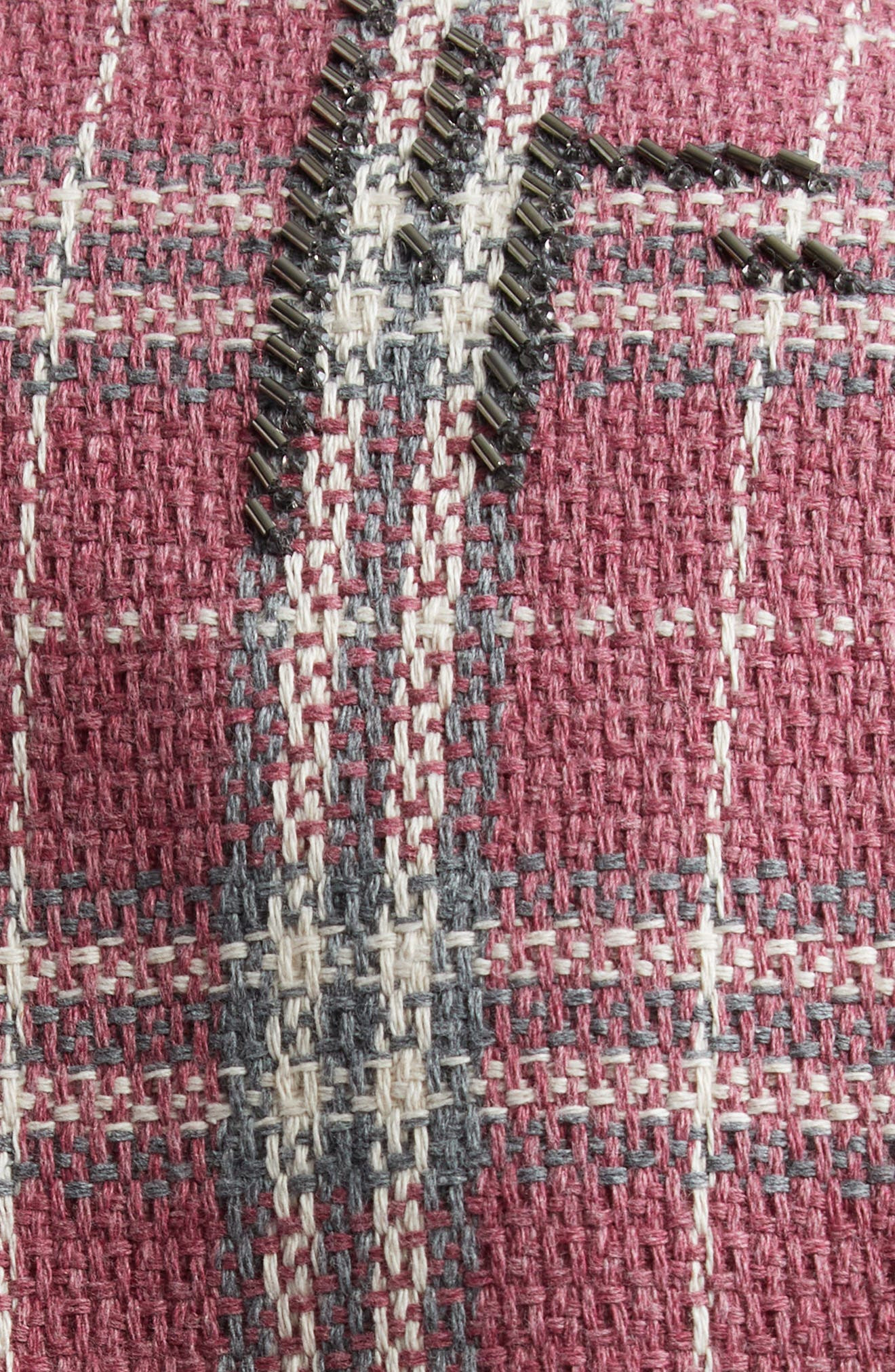 Golden Goose Journey Beaded Plaid Cotton Overshirt in Crushed Berry/Sandshell/Grey at Nordstrom - 7