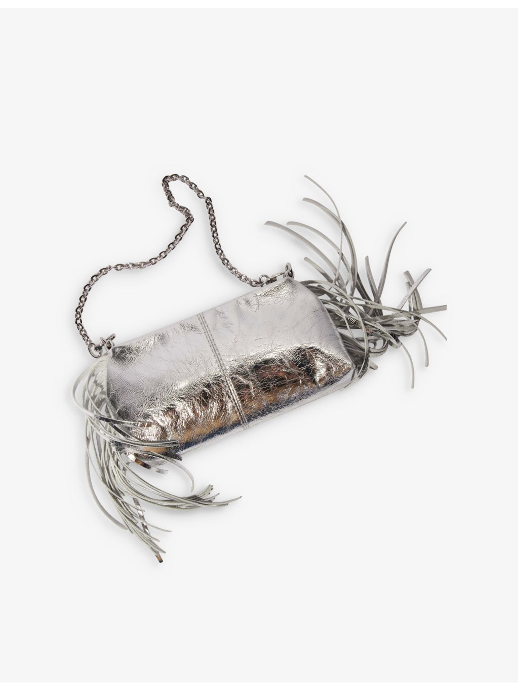 Tassel-embellished chain-strap leather bag - 2