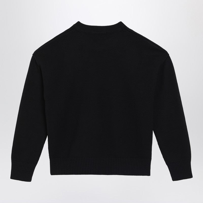 Ami Paris Black wool sweater Ami De Coeur - 2