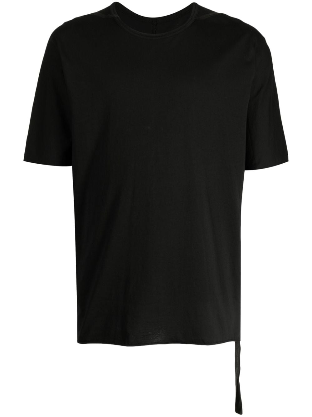 leather-strap organic cotton T-shirt - 1
