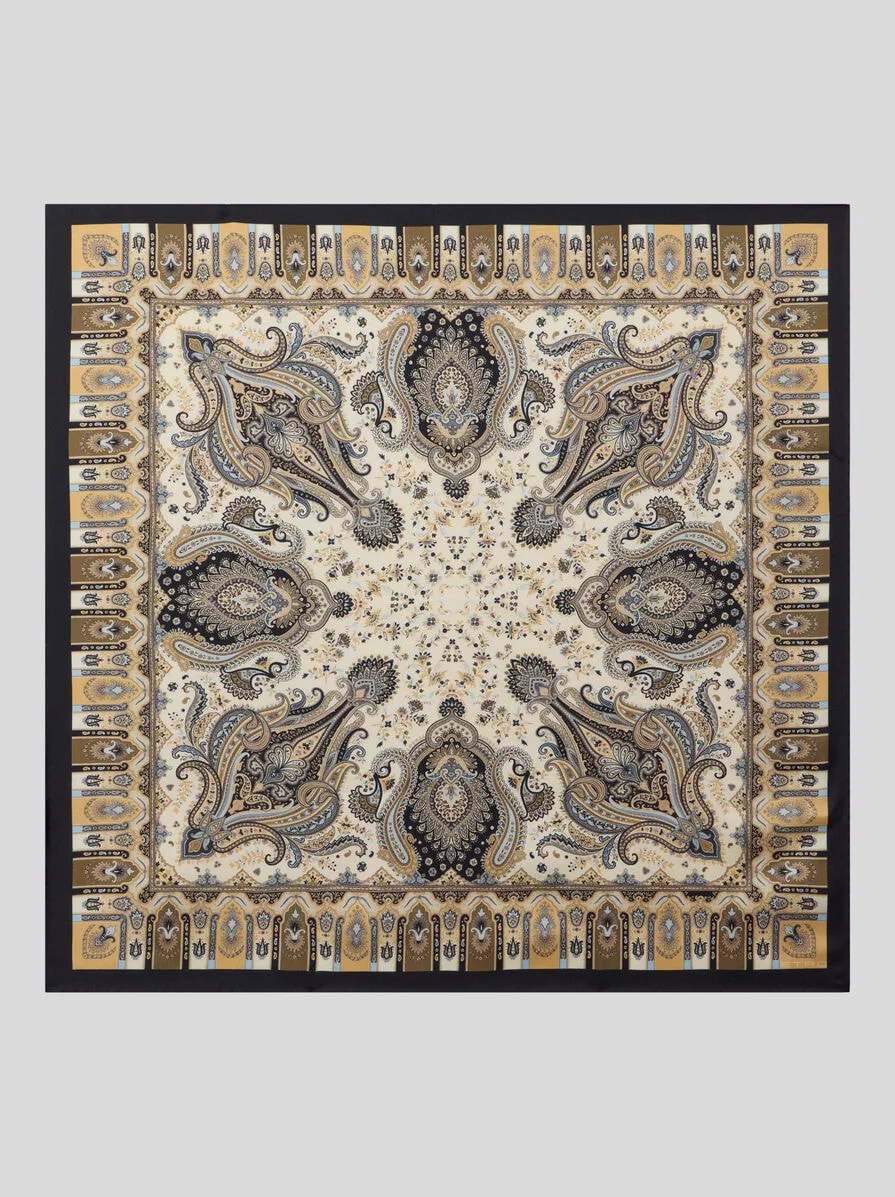 SILK TWILL SCARF WITH PAISLEY MOTIF - 1