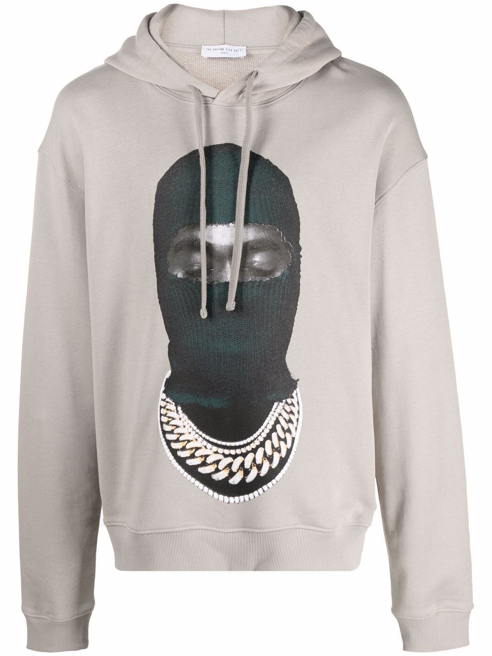 face-print cotton hoodie - 1