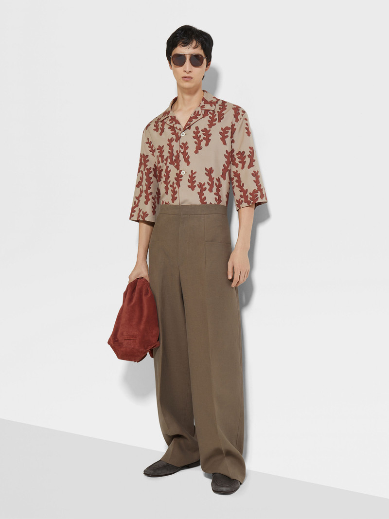 DARK TAUPE OASI LINO PANTS 3