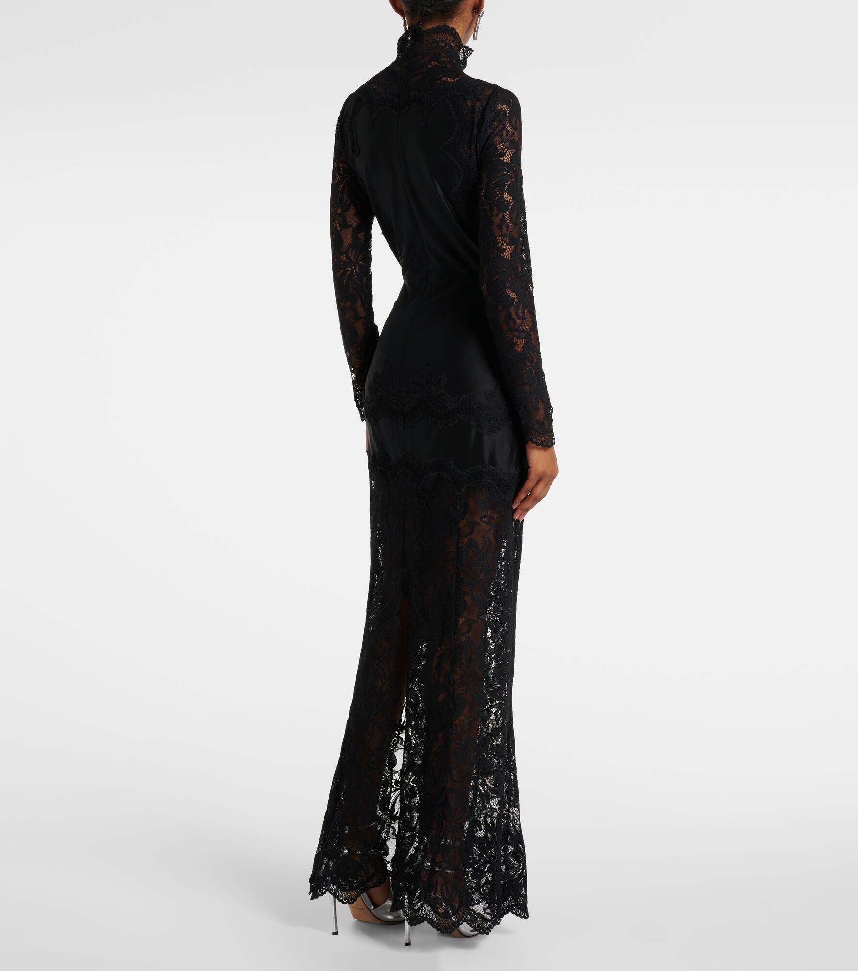 Lace-trimmed maxi dress - 3