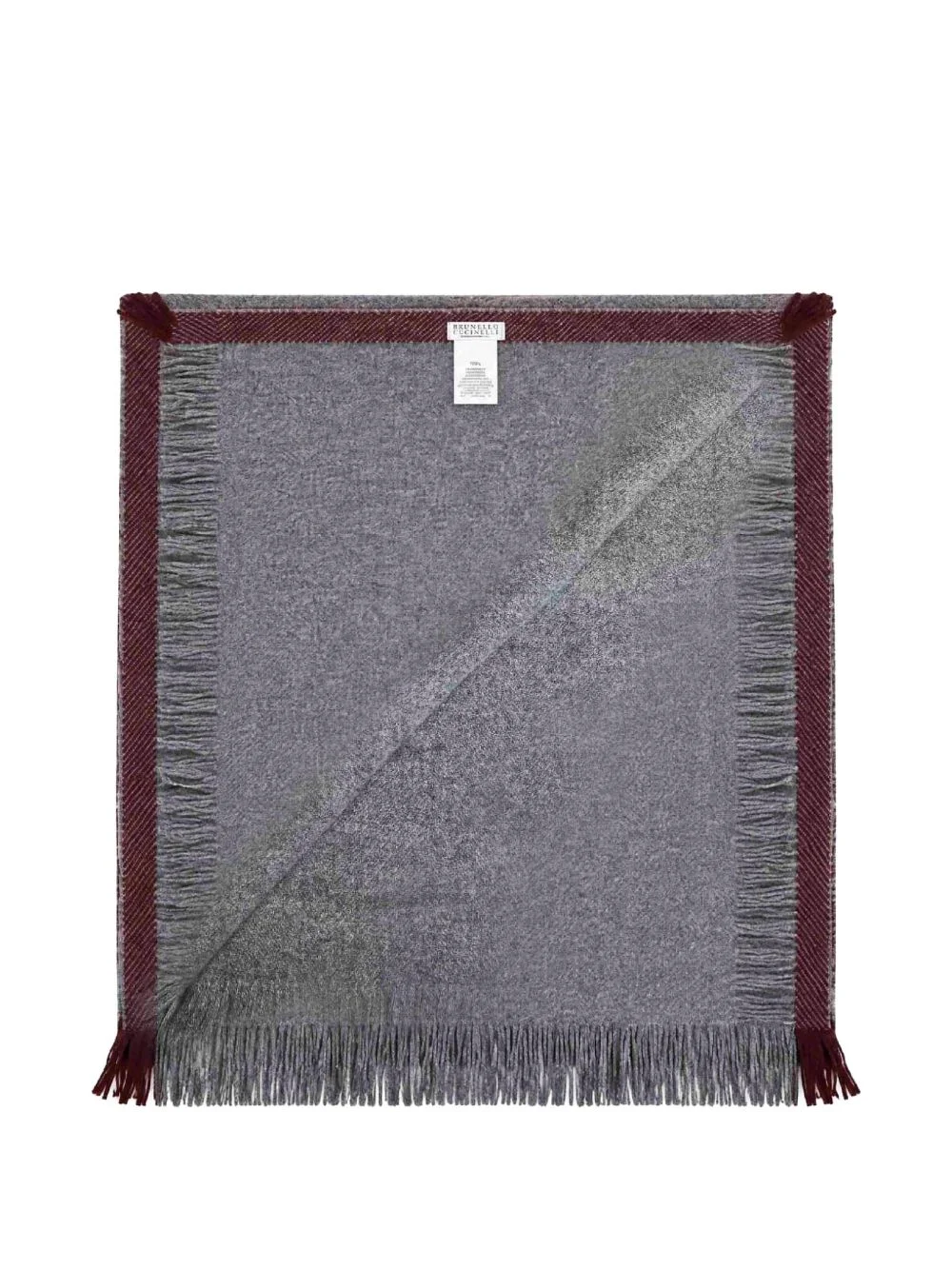 fringed contrast-trim scarf - 1