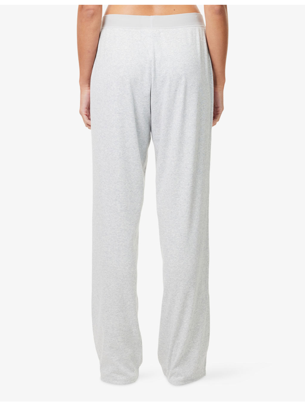 Straight-Leg Ribbed Cotton-Jersey Trousers Rib Relaxed Pant - 4