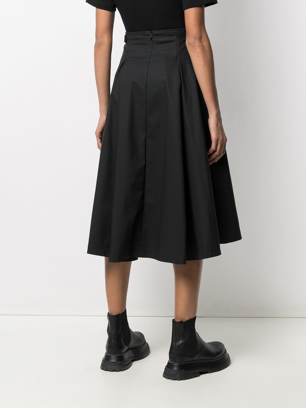 box-pleat A-line midi skirt - 4