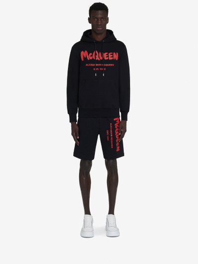 Alexander McQueen Men's McQueen Graffiti Shorts in Black outlook