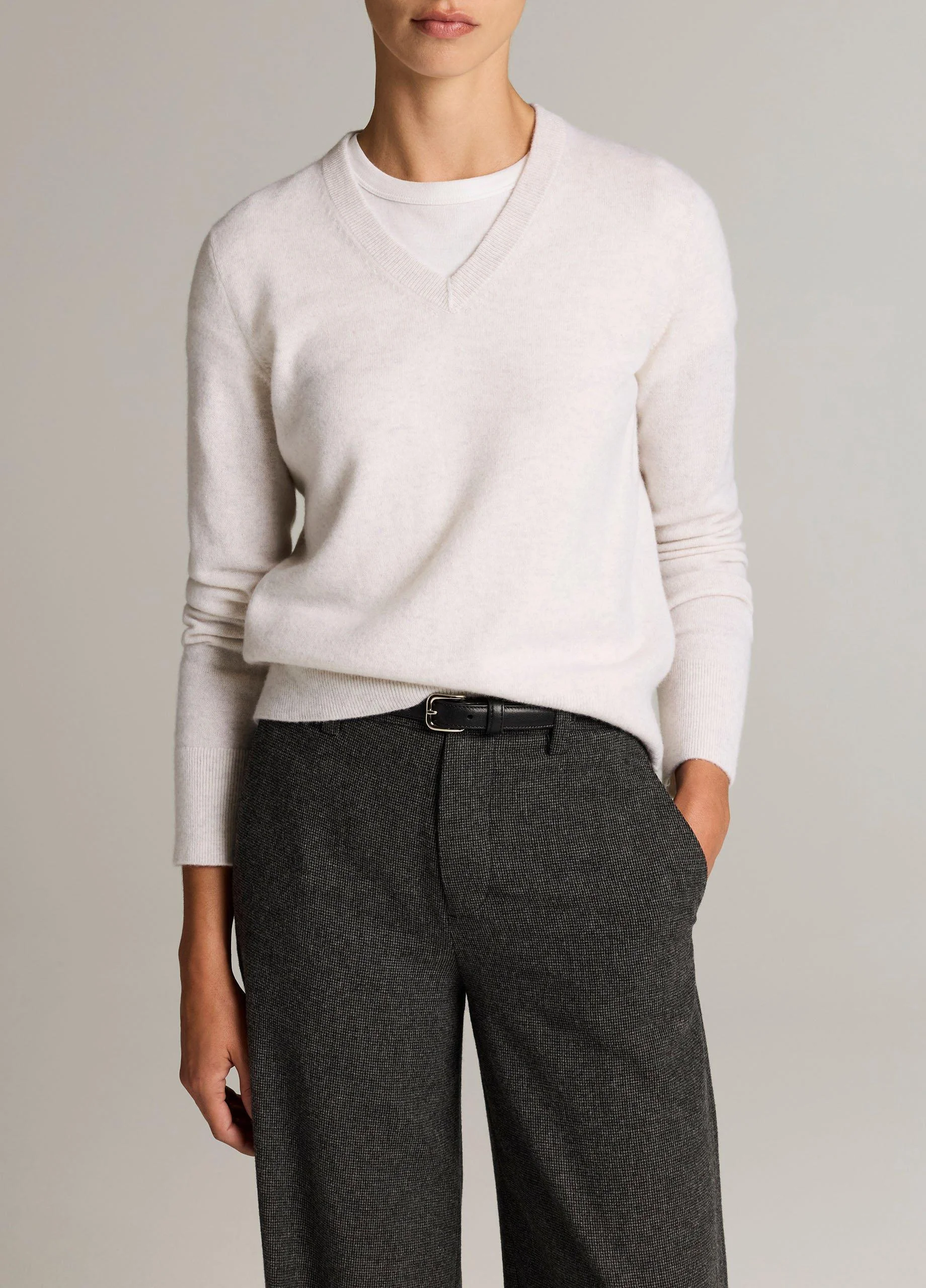 Cashmere Casual V-Neck Sweater - 1