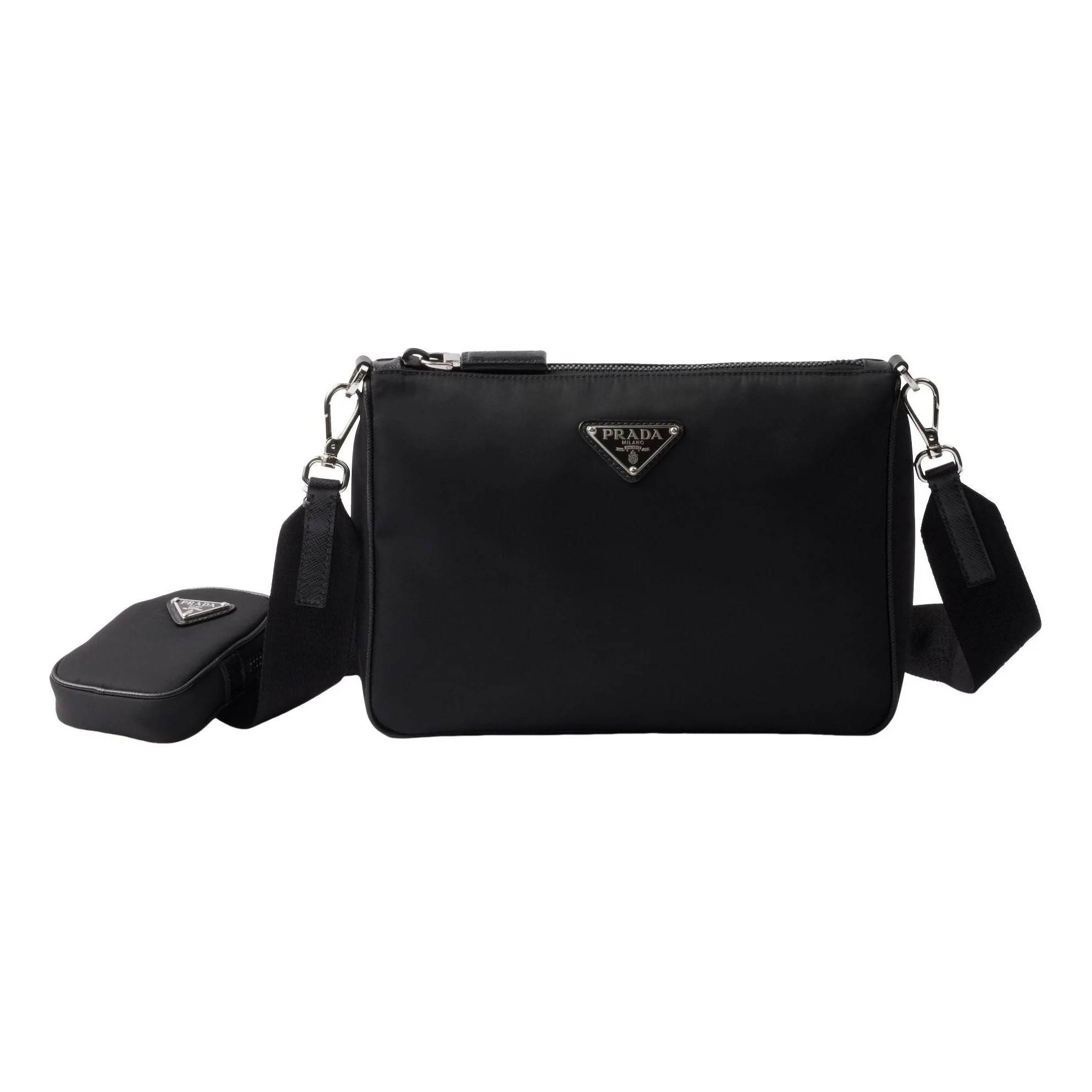 PRADA FW25 Re-Nylon and Saffiano Leather Shoulder Bag 'Black' 2VH113-2DMH-F0002 - 1
