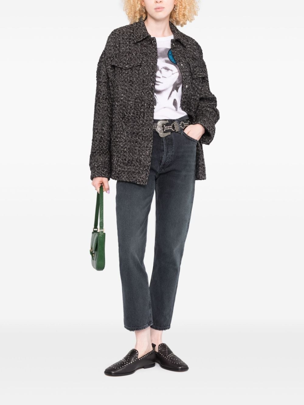 tapered-leg cropped jeans - 2