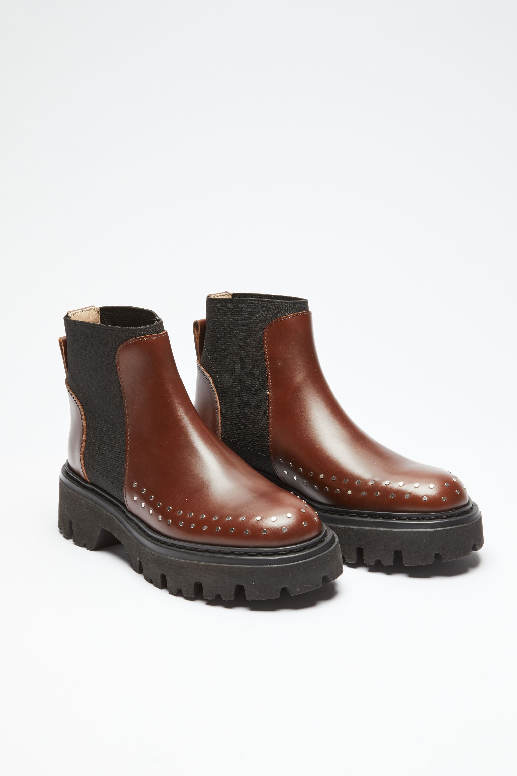 STUDDED CHUNKY CHELSEA BOOTS - 4