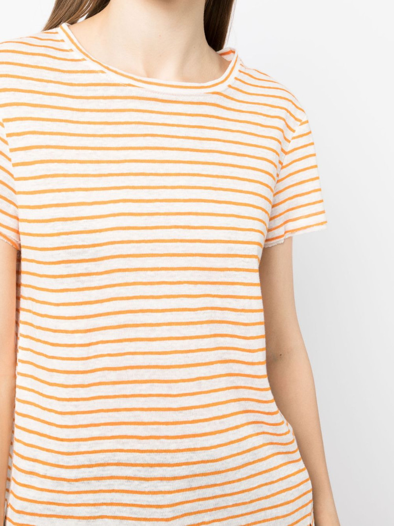 striped organic-linen T-shirt 5