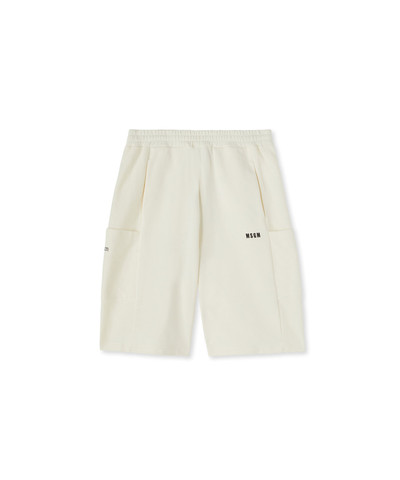 MSGM Organic cotton crewneck Bermuda shorts from the MSGM Fantastic Green Capsule outlook