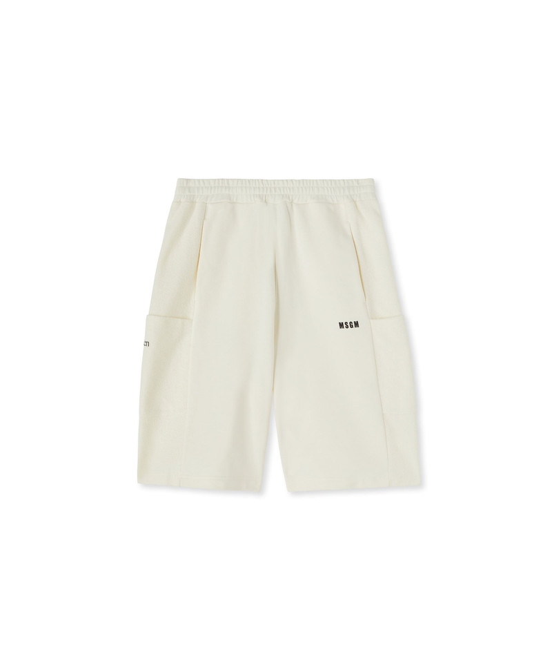 MSGM Organic cotton crewneck Bermuda shorts from the MSGM Fantastic Green Capsule outlook