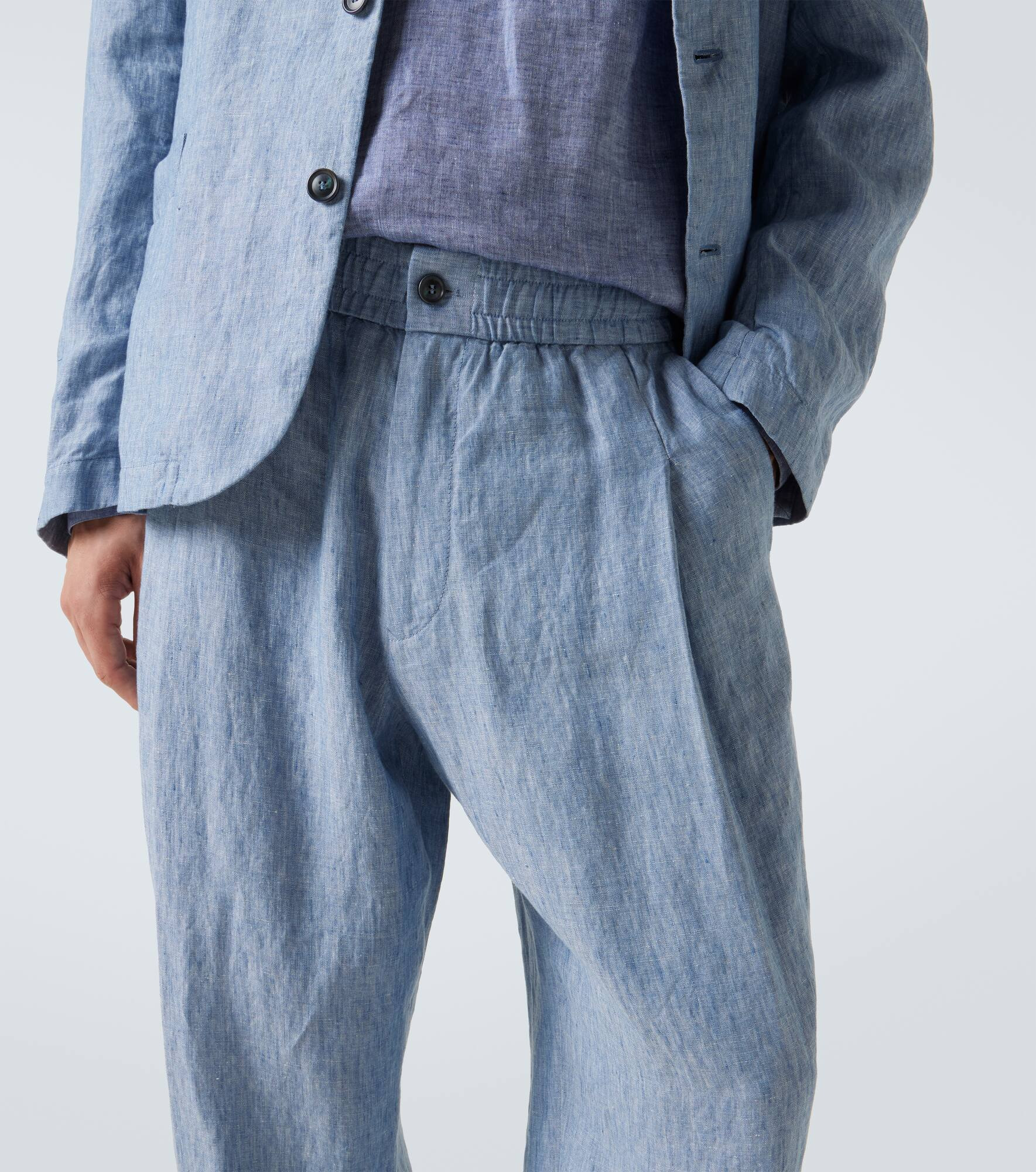 Linen wide-leg pants - 5