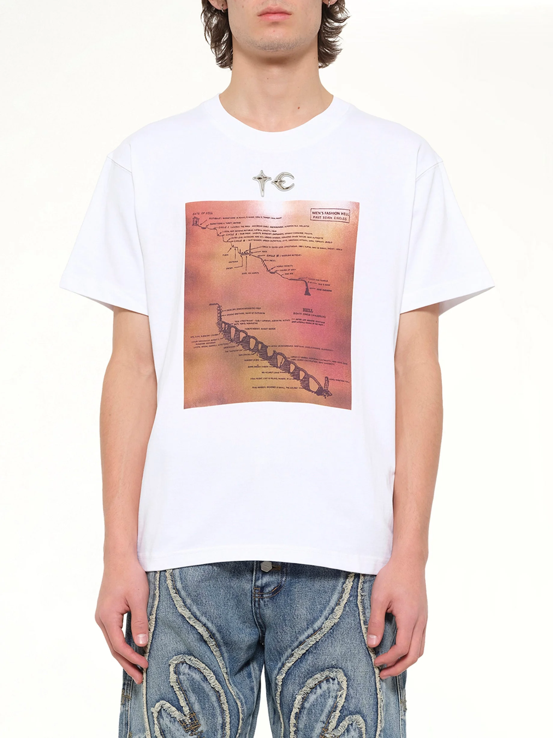 Men's Fashion Hell T-Shirt in White - 1