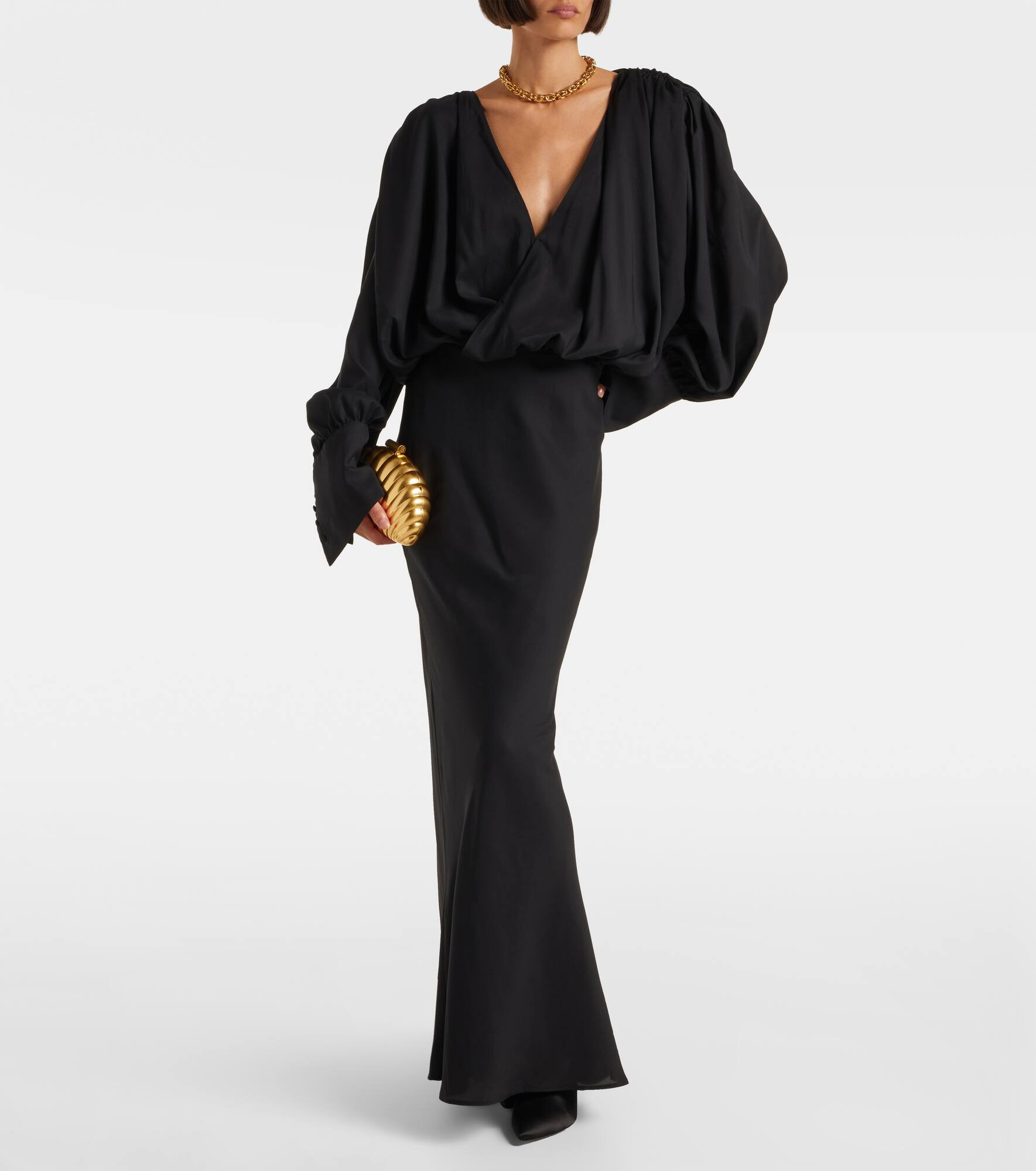 Savannah scarf-detail chiffon gown - 2