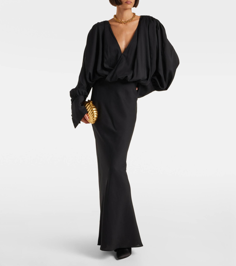 ROTATE Savannah scarf-detail chiffon gown outlook
