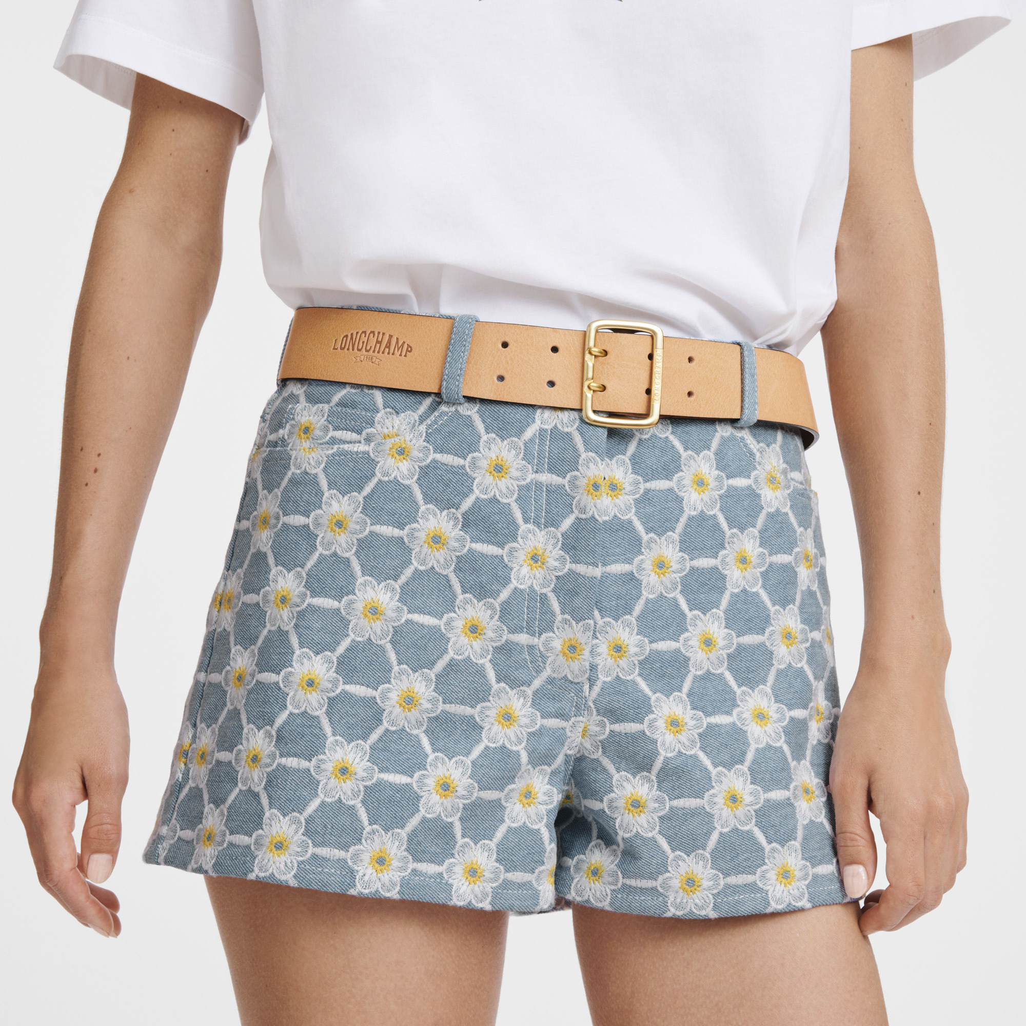 Embroidered shorts Sky Blue - Denim - 4