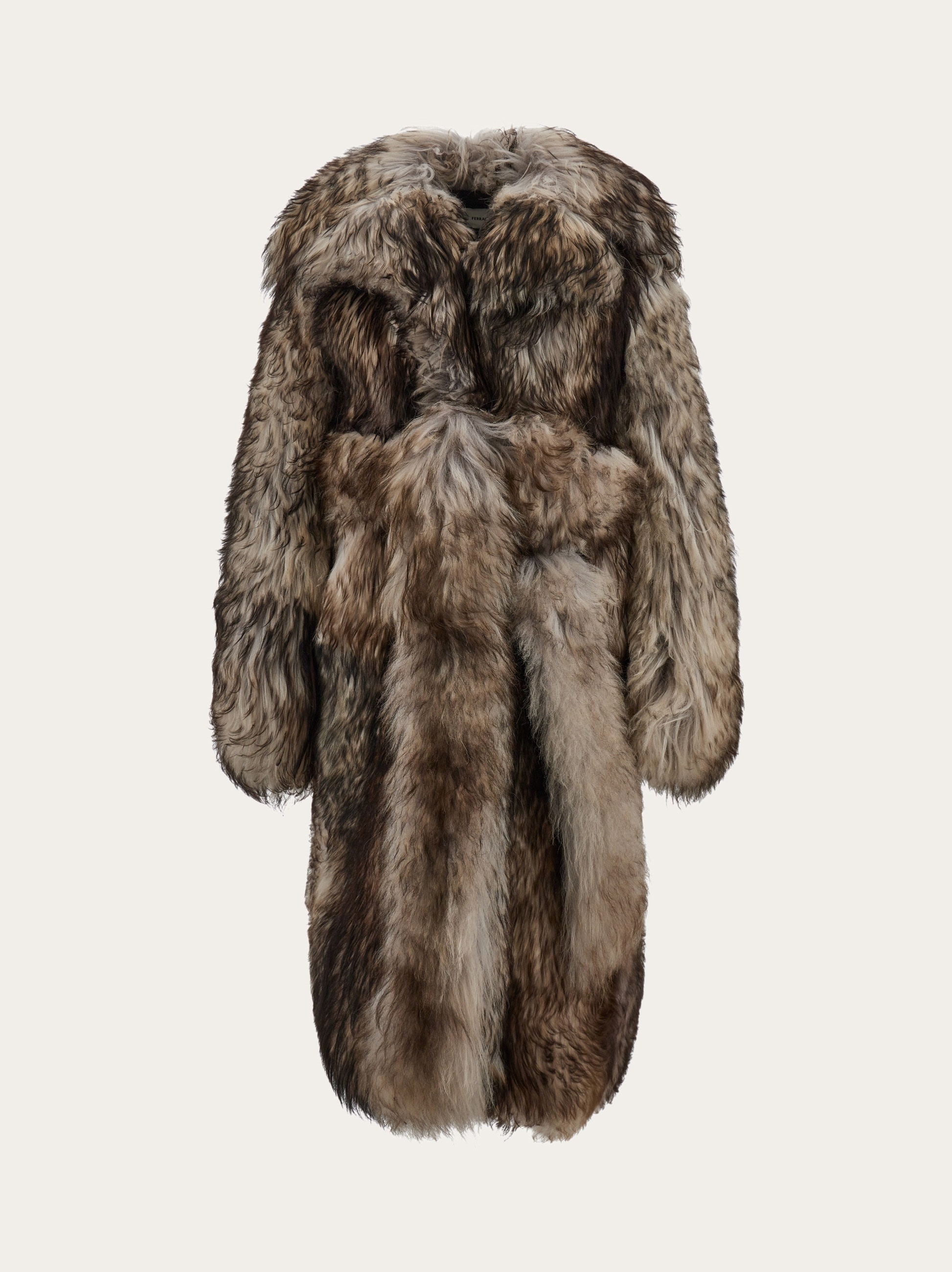Leather and shearling coat - 1