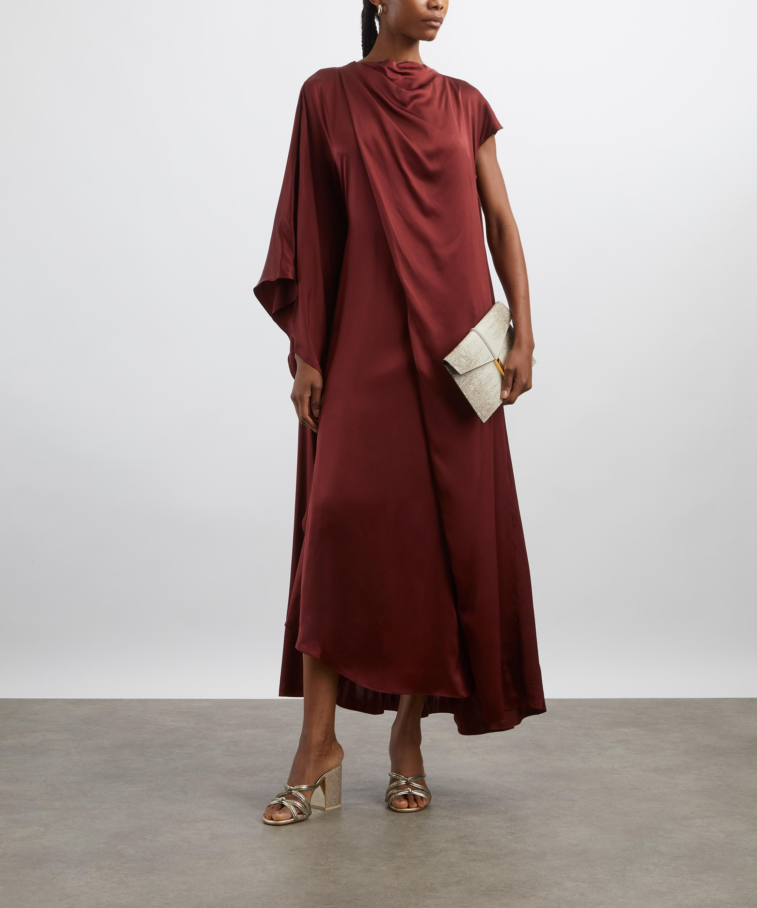 Hiba Chestnut Silk Dress - 2