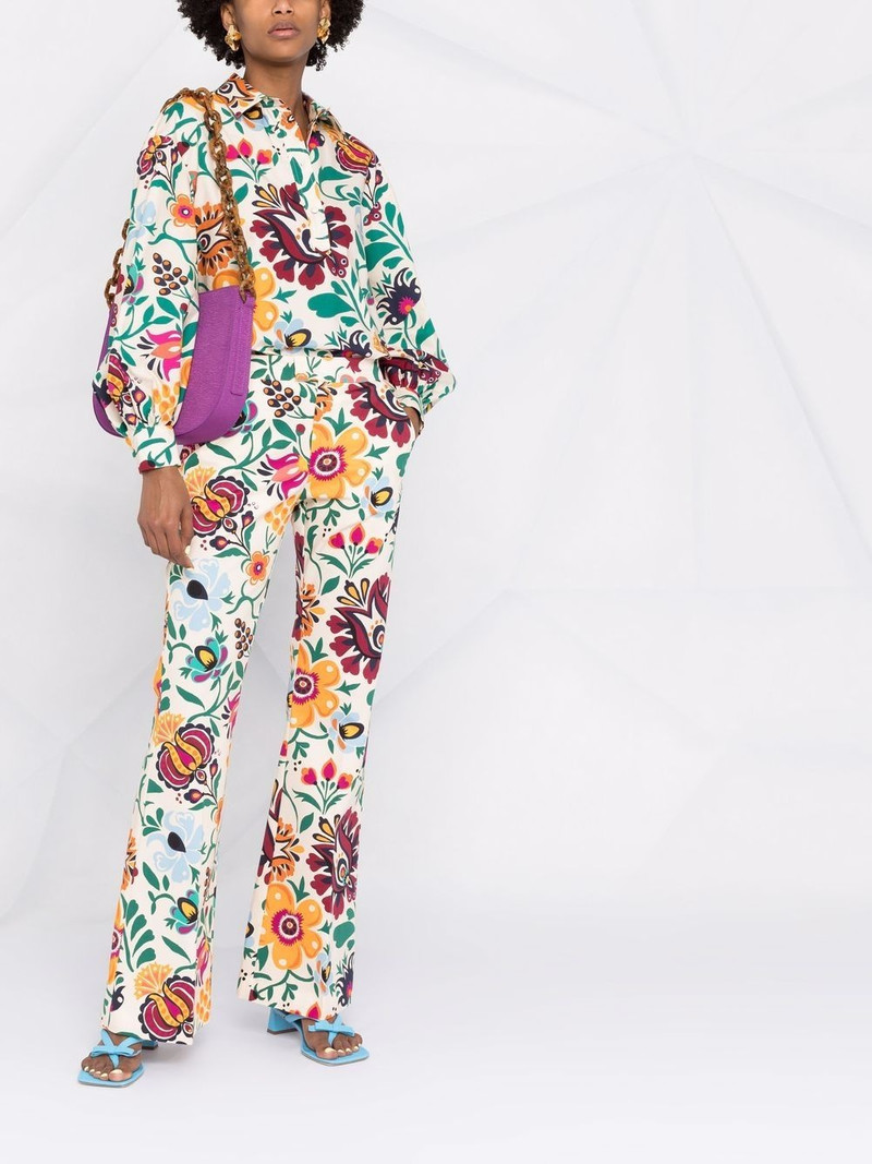 La DoubleJ graphic-print flared trousers outlook