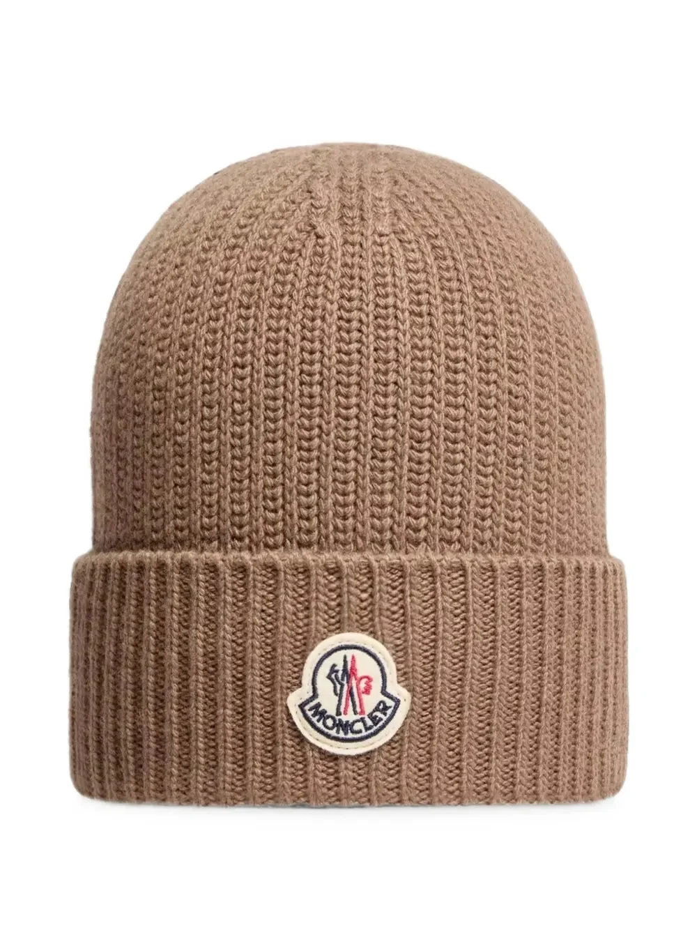 LOGO-PATCH RIBBED-KNIT BEANIE HAT - 1