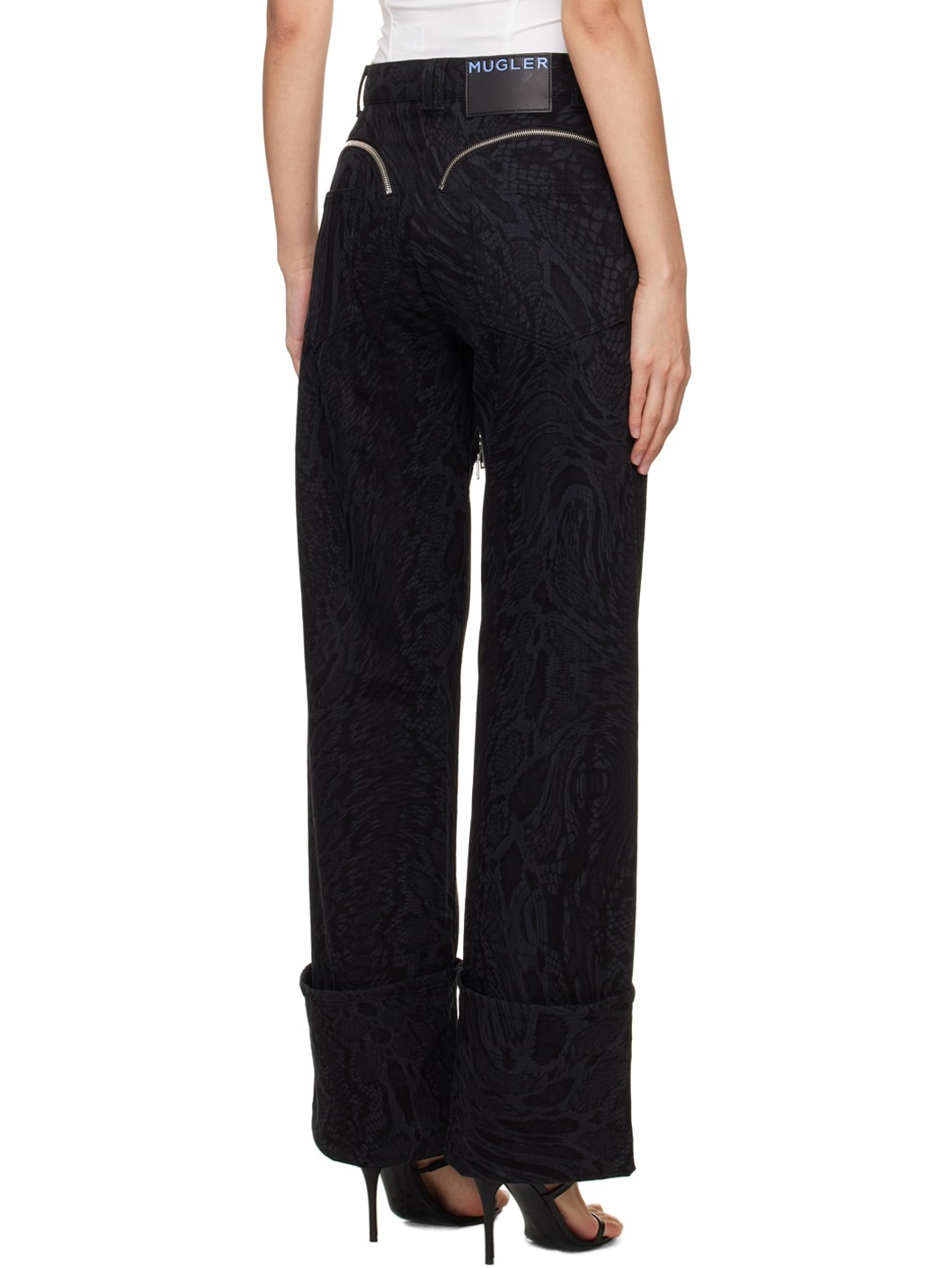 Black Laser Snake Jeans - 3